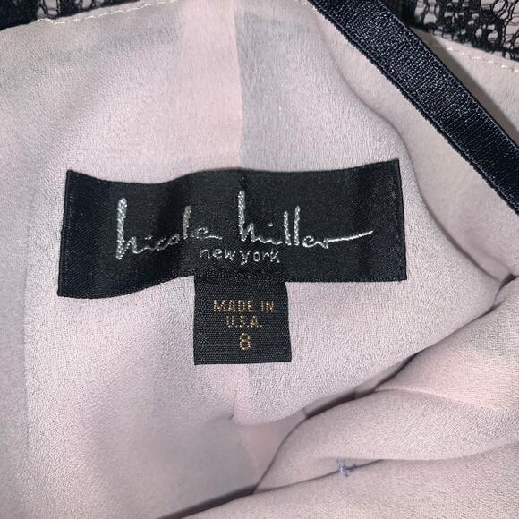 Vintage Nicole Miller 2004 Black nude Lace Overlay Nude Slip Dress Y2K 90s 8 - Picture 10 of 15